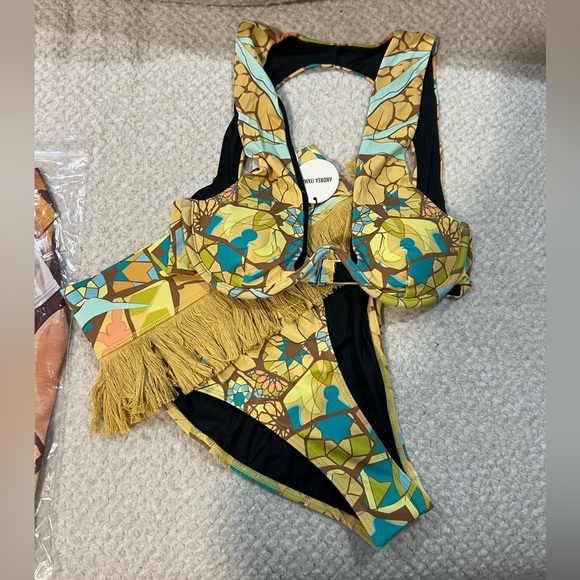 NWT Andrea Iyamah Lasa High Rise Bikini top and bottom Ilia print  - S - Picture 5 of 6
